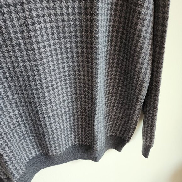2XL Sweater Gray Jos A Bank Mock Neck Quarter Zip Mens New Merino Wool Blend Nwt - Picture 9 of 17